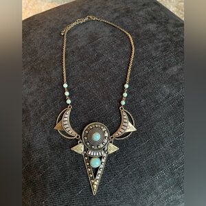 Bohemian Gold and Turquoise Necklace